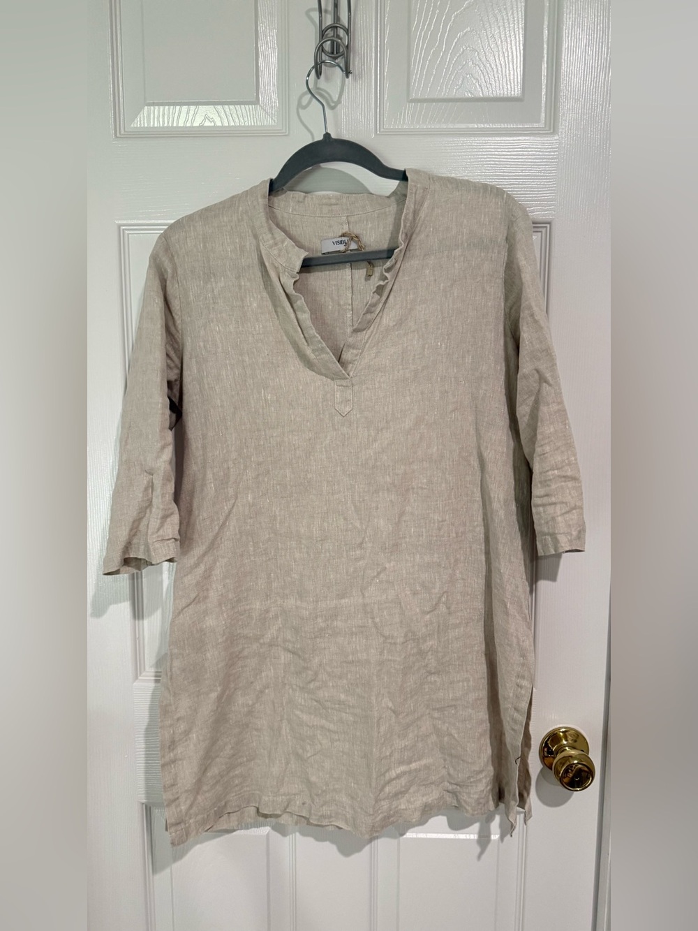 Light Beige Linen Tunic Top - Relaxed Women’s Tunic